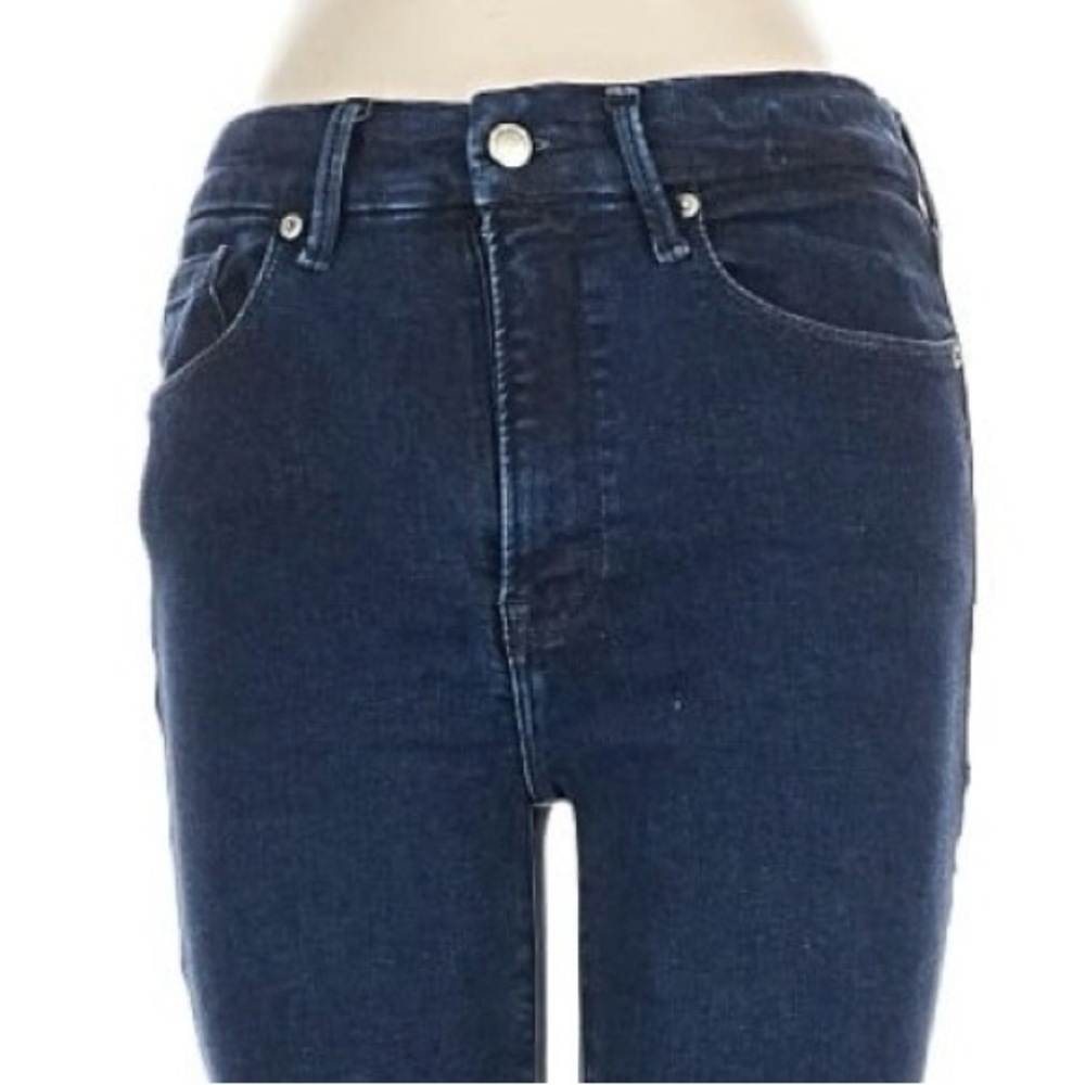 Good American Jeans Always Fits Size 6-12 Dark Blue Tapered Leg High Waist - Picture 10 of 11